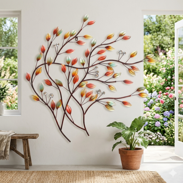 Außergewöhnliches Wandbild Strauch aus Metall - Dekoration